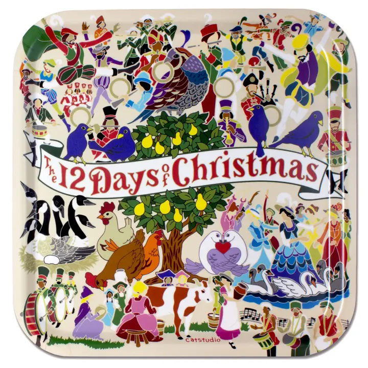 12 DAYS OF CHRISTMAS BIRCHWOOD TRAY