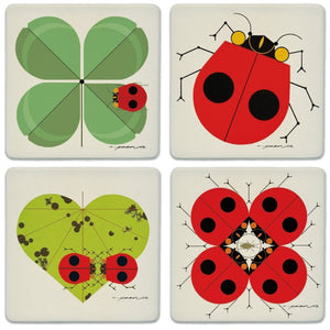 CHARLEY HARPER LUCKY LADYBUGS COASTER SET