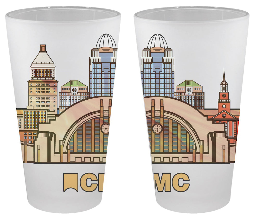 MUSEUM CITY SCAPE 16 0Z PINT GLASS