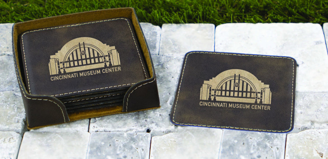 CMC SET OF 6 LEATHERETTE COASTERS