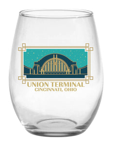 UNION TERMINAL ART DECO 21 OZ STEMLESS WINE GLASS